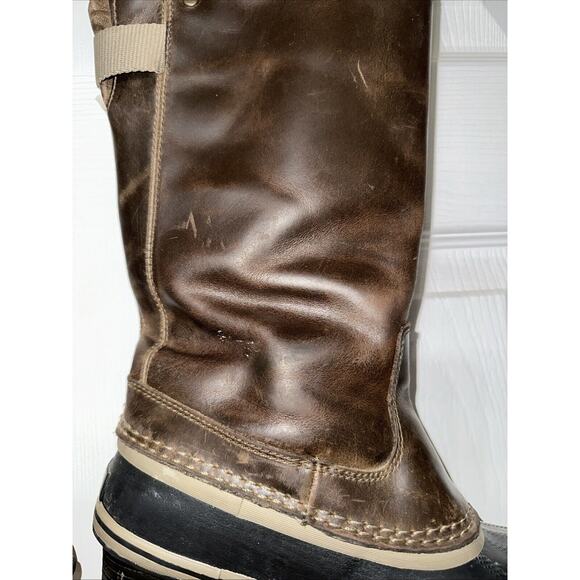 SOREL SLIMPACK RIDING TALL II EQUESTRIAN Brown Leather Riding Rain Boots US SZ 7 - Picture 6 of 14